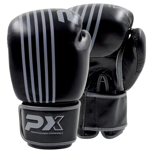 GUANTES BOXEO NEGRO-GRIS PX