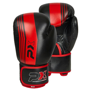 GUANTES BOXEO NEGRO-ROJO PX