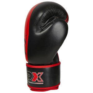 GUANTES BOXEO NEGRO-ROJO PX