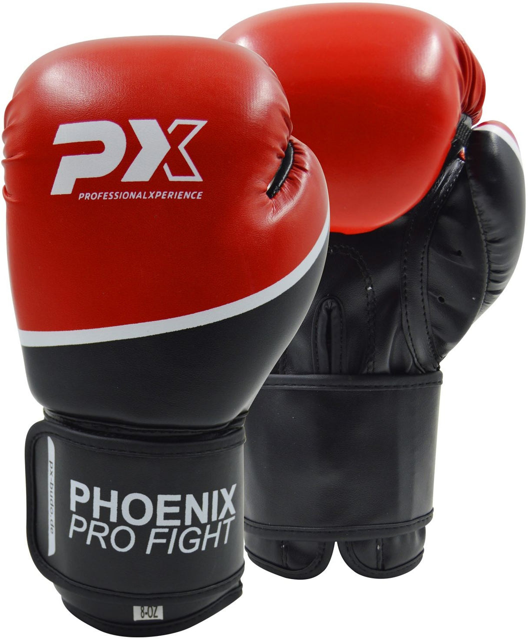 GUANTES BOXEO NEGRO-ROJO PX PRO FIGHT