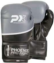 Cargar imagen en el visor de la galería, GUANTES BOXEO NEGRO-GRIS PX PRO FIGHT