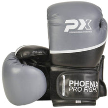 Cargar imagen en el visor de la galería, GUANTES BOXEO NEGRO-GRIS PX PRO FIGHT