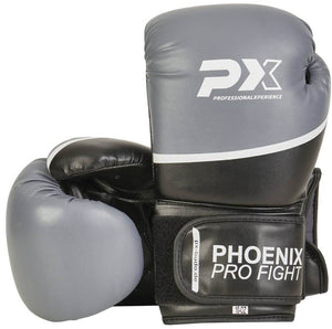 GUANTES BOXEO NEGRO-GRIS PX PRO FIGHT