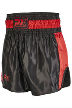 Cargar imagen en el visor de la galería, SHORTS MUAY THAI NEGRO-ROJO PX &quot;CONTENDER&quot;