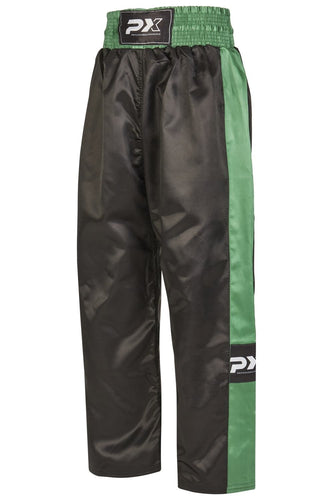 PANTALÓN KICKBOXING NEGRO-VERDE PX TOPFIGHT