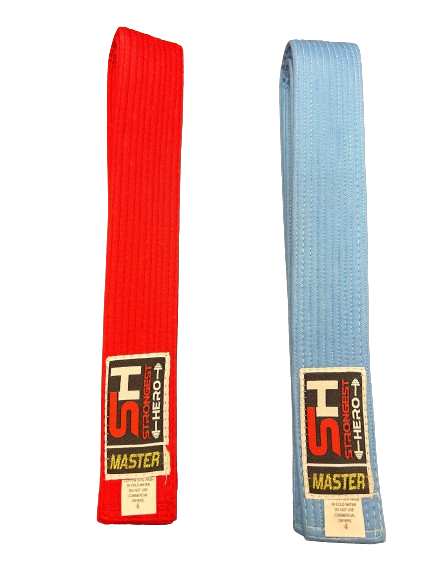 CINTURON SH KARATE KATA MASTER ROJO Ó AZUL (CALIDAD PREMIUM)