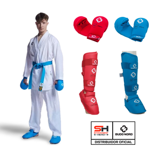 PACK KARATEGI KUMITE ICHIBAN WKF BUDO-NORD + PROTECCIONES ( PETO NO INCLUIDO)