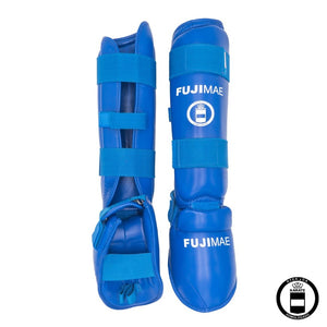 ESPINILLERA ADVANTAGE CON EMPEINE DESMONTABLE KARATE AZUL RFEK FUJIMAE