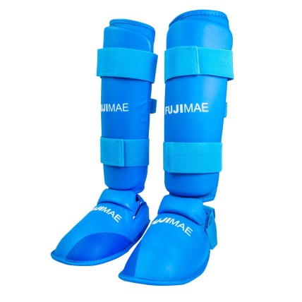 ESPINILLERA CON EMPEINE DESMONTABLE KARATE AZUL FUJIMAE