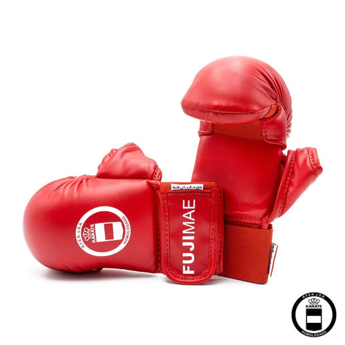 GUANTILLA KARATE ROJO CON PULGAR RFEK FUJIMAE ADVANTAGE