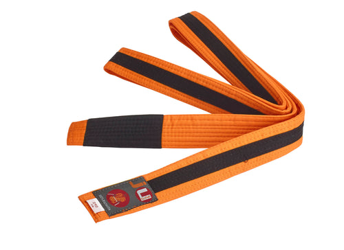 CINTURÓN BJJ INFANTIL NARANJA / NEGRO JUSPORTS