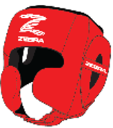 CASCO ZEBRA PRO SPARRING CUERO ROJO