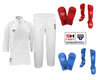 KIT KARATEGI KUMITE BLITZ I LOGO AZUL PUNOK + PROTECCIONES (PETO NO INCLUIDO)