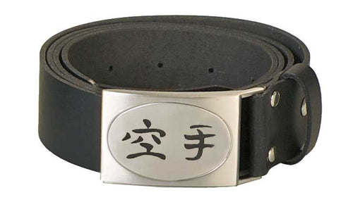 CINTURÓN DE CUERO KANJI KARATE