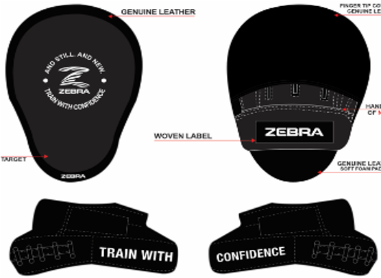 MANOPLA CURVA COACHING ZEBRA PRO NEGRA