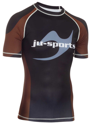 RASHGUARD BJJ MANGA CORTA MARRÓN JUSPORTS