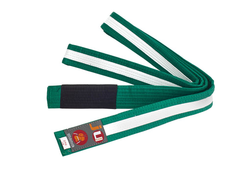 CINTURÓN BJJ INFANTIL VERDE / BLANCO JUSPORTS