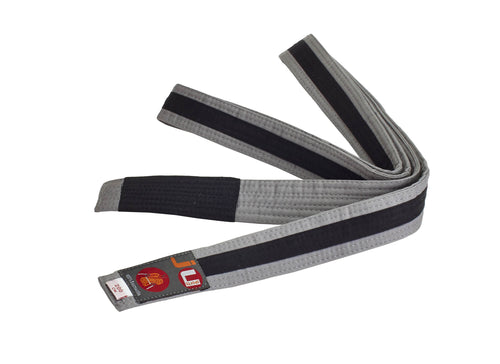 CINTURÓN BJJ INFANTIL GRIS / NEGRO JUSPORTS