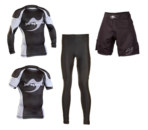 NO GI SET NEGRO / BLANCO JUSPORTS