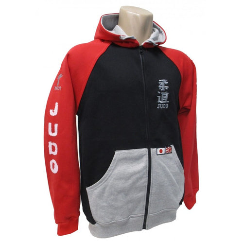 SUDADERA TRICOLOR CON CAPUCHA JUDO + BOLSILLOS
